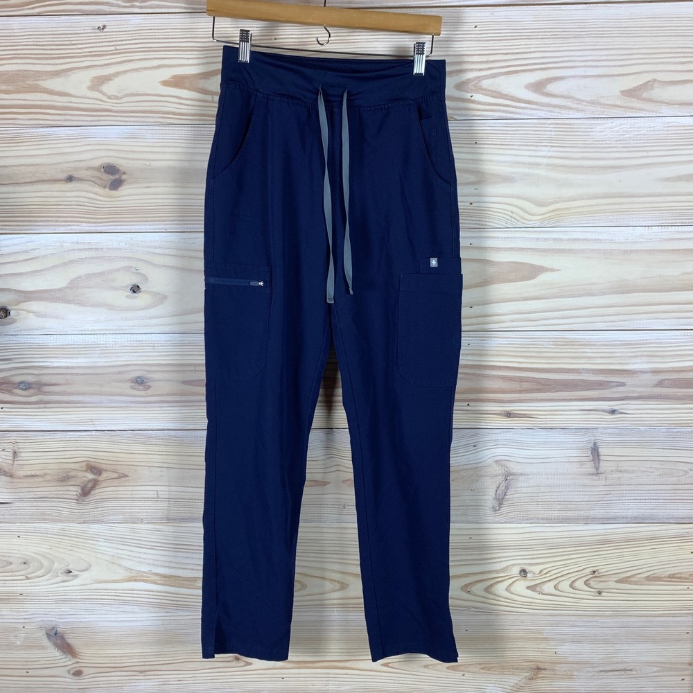 FIGS Scrub Pants Womens Small Navy Blue High‎ Waisted Skinny Cargo HW Yola